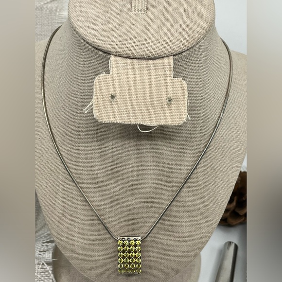 Paul Klecka Sterling Silver Diamonique Pendant Necklace – Pink & Yellow Stones - Picture 9 of 16